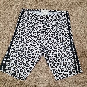 No Comment Black White Animal Print Cheetah Girls Comfort Stretch Biker Short XL